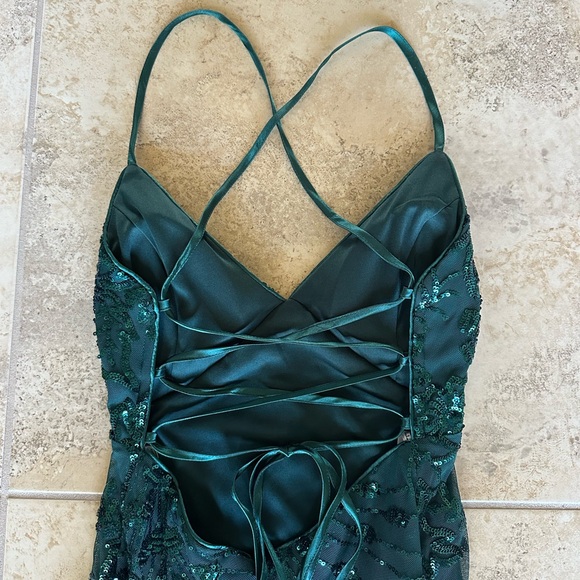 Lulus - Photo Finish Sequin Lace-Up Maxi Dress - Size S - Picture 5 of 6